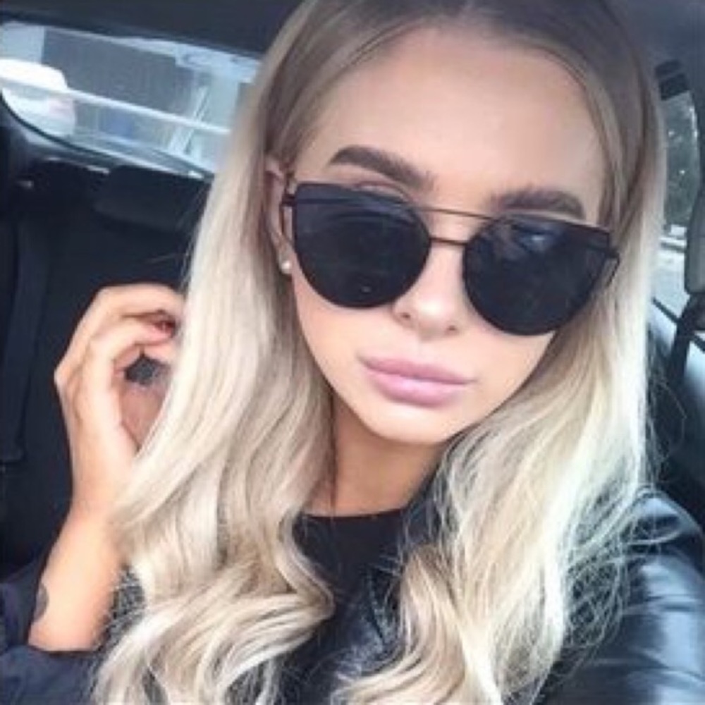 Blackout Cat Eye Aviator Sunglasses